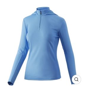 HUK Women's Icon X Long Sleeve Hoodie (Azure Blue)